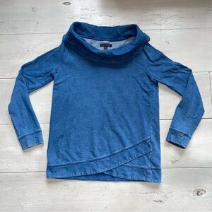Tommy Hilfiger Athluxe Women’s Blue Cowl Asymmetrical Hemline Loose Fit Size S